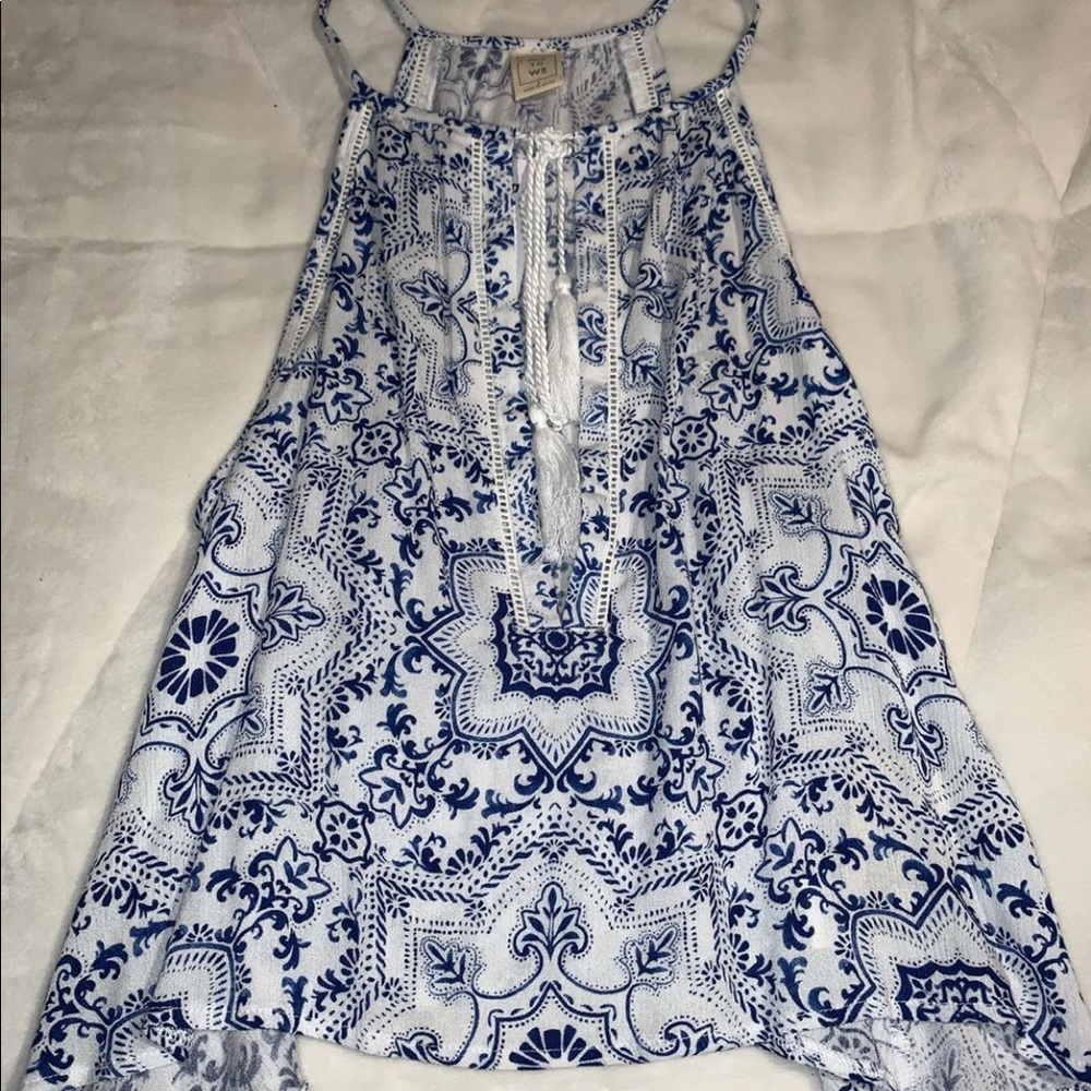 Blue and white tank from Pacsun